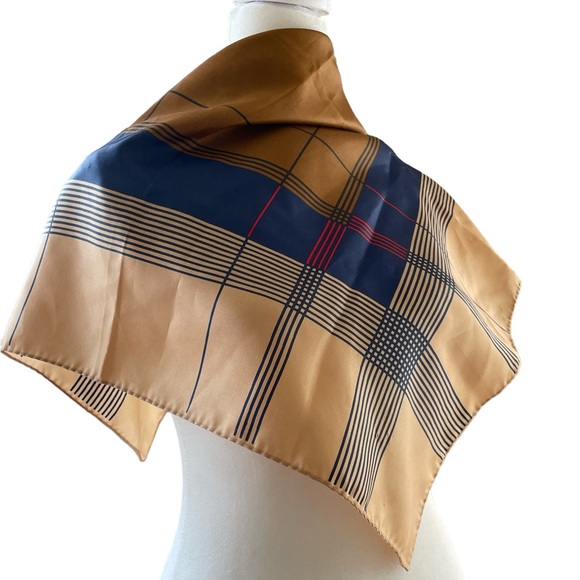 Vintage Scarf Square 27" Bold Geometric Pattern - Picture 1 of 9